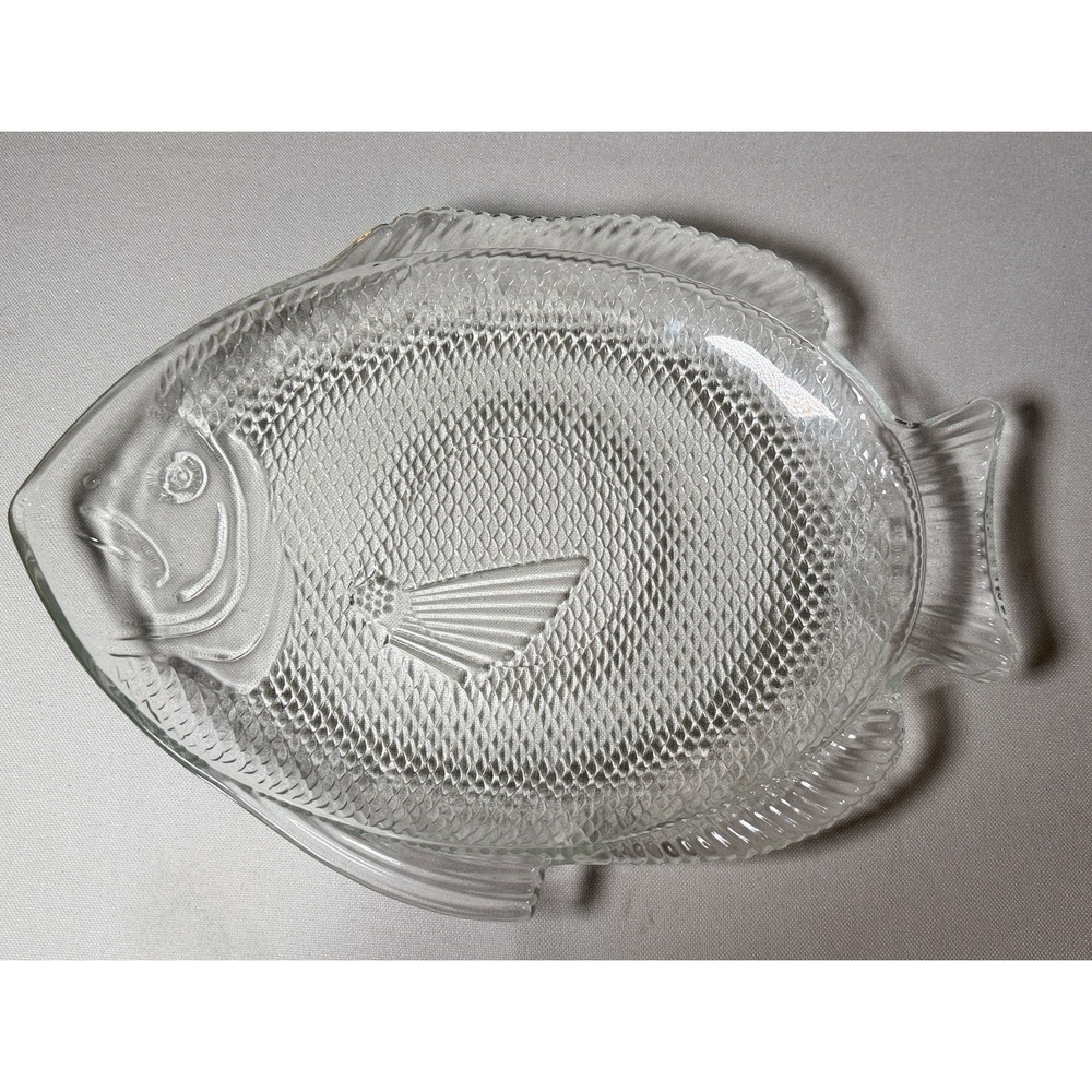 Vtg Fire-King Glass Fish Platter 15" Serving Dish  Oven Proof USA